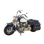 Zaer Ltd. Vintage Style 16" Long Detailed Metal Motorcycle Decorations (Dark Blue)