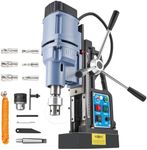 ZELCAN Magnetic Drill Press with 6 Drill Bits, 1550W Mag Drill Press with 2" Dia. 3125 lbf/13900N Mag Force, 650 rpm Power Magnetic Drill with Stepless Speed & Reversible Direction for Metal Surface