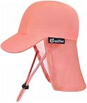 weVSwe Baby Sun Hat UPF 50+ Soft Adjustable Straps Flap Cap Sun Protection Beach Hat All-day Summer Cap Orange 0-6M