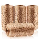 Art Shows 4Pcs(1312 Foot) Natural Jute Twine,Arts and Crafts Jute Rope Industrial Packing Materials Packing String for Gifts,DIY Crafts, Decoration, Bundling, Gardening and Recycling