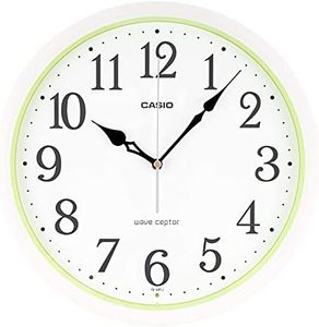 Casio IQ-481J-7JF Wall Clock, Radio Watch, White, Analog, Standard, Nighttime Second Hand Stop,