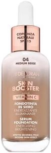 Deborah Milano - Skin Booster Fondotinta in Siero SPF 15, N.4 Medium Beige, Energizzante e Illuminante, con Vitamina C, Effetto Naturale, Uniforma l'Incarnato, 30 ml