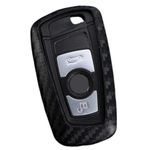 OTMIK Carbon Fiber Pattern Silicone Car Key Cover Case fit for 1 3 5 7 Series X3 X4 M3 M4/520/730 Car key Holder Accessories (key case)