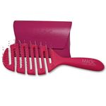 Magic Hair Brush Detangler – Detangle Comb for Women, Girls, Men – Detangling Vented Hairbrush with Flexible Bristles for Dry, Wet, Curly, Thick, Wavy Hair. Pink with Classic Pink Wallet