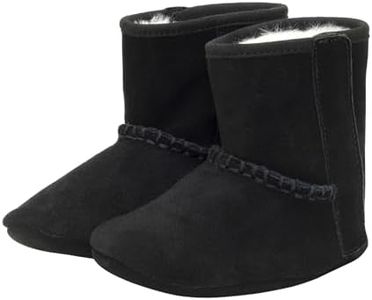 Robeez Soft Sole Baby Boots,Black Tyler Suede F23, 6-12 months