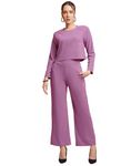 SIRIL Women's Co-Ord Set Lycra Top and Trouser Pant Set |Two Piece Coord Set | Formal Cord Set (690CTK11613-L_Lavender)