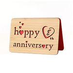 DELLA STELLA Wooden 8th Anniversary Card,Handmade 8 Years Wedding Anniversary Greeting Cards,8th wood anniversary card for Her,Him,Husband,Wife