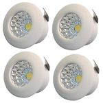 D'Mak 1 Watt Round LED Button COB White Focus Light for POP/Recessed Lighting (White, Pack of 4)