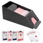 WIGUROE 4 Deck Blackjack Shoe, Clear Blackjack Dealing Shoe, Poker Accessories Casino Card Shufflers Card Dealer, Manual Playing Card Shuffler, Poker Playing Board Game Tool Accessory