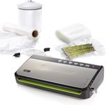 Foodsaver Food Vacuum Sealer Machine with Integrated Roll Storage | Bag Cutter and Delicate Food Mode | Includes Assorted Vacuum Sealer Bags | FFS005, Black