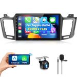 8 CORE 2G+64G Car Radio for Toyota RAV4 2013-2019 with Wireless CarPlay/Android Auto, Podofo 10.1” 1280 * 720P IPS Touch Screen Stereo Android 13 GPS WiFi Bluetooth DSP SWC + HD Backup Camera