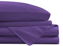 Luxury Breathable & Cooling Sheets Sheets 1000 Thread Count 100% Egyptian Cotton Soft Cotton, 4 Piece RV Sheets Set, 12 Inch Deep Pocket Queen Size (60"X80"), Purple