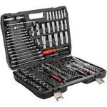 Holdfiturn Mechanic Tool Set with Ratchet Wrench Sockets Spanners Bits Set and Hex Key Comprehensive Auto Repair Tool Kit 215 Pcs for Car Repair