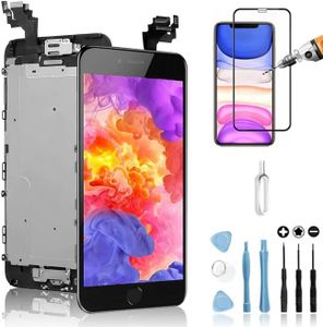 Mobilevie Schermo LCD Retina+Touch Screen Circa Assemblato Completo su Telaio per iPhone - Nero, iPhone 6 Plus