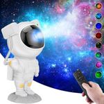 Astronaut Nebula Night Light Projector Galaxy with Remote 360 Adjustable Head Stand (22.5cm, White)