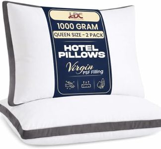 Lux Decor Collection Gusseted Pillows - Set of 2 Queen Size Pillows - Comfortable Breathable Bed Pillows for Sleeping - Side, Back and Stomach Sleepers (Grey Gussets, 18x26)