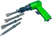 Dynamic Power Short Barrel Air Hammer Kit with 4-Chisels, Alloyed steel barrel and heat-treated piston D319115-SA