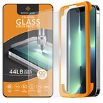 rooCASE Glass Screen Protector for Apple iPhone 13 / iPhone 13 Pro, (6.1 Inch), Case Friendly Tempered Glass Front Cover Protection with Alignment Frame, Pack of 3