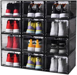 Yukui LLc shoe box black plastic stackable