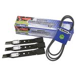 Stens 785-704 Metal Mower Deck Maintenance Kit, Includes 265-828 OEM Belt and 3 of 330-619 Hi-Lift Blade
