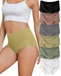 Levao Women's Seamless Underwear High Waisted No Show Full Coverage Briefs Breathable Invisible Panties 6 Pack S-XXL