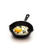 GOURMEX 6" Cast Iron Skillet Pan | Pre Seasoned Induction Cookware Cast Iron Pan, Indoor Grill Skillet, Egg Pan, Camping Cooking | Cast Iron Skillet (6")