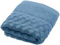 Blue Face Washcloth - 100% Cotton - Absorbent, Durable, Quick-Dry Face Towel for Bathrooms - Low-Twist, Two-Ply Decorative Towels (Blue, 13" x 13")