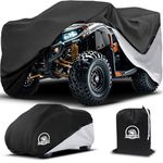 COVERVIN Waterproof Heavy Duty ATV Cover, All Season Weather Outdoor Protection 4 Wheeler Quad Cover for 82 inch Polaris Kawasaki Yamaha Suzuki Honda (XL Silver)