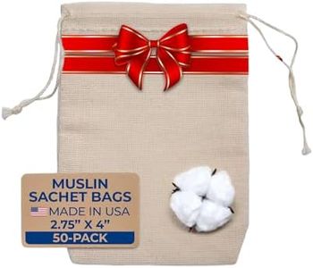 Celestial Gifts Muslin Cotton Bags - Drawstring 50pcs 2.75x4 - Reusable Tea & Jewelry Gift Sachets - 100% Cotton USA Made - (Natural Hem & Drawstring)