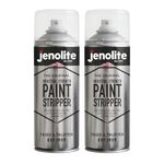 JENOLITE Industrial Strength Paint Stripper Aerosol | Non-Drip Gel Formula | 2x400ml | Paint Remover and Varnish Stripper | Paint Stripper for Metal, Wood, Brick, Concrete