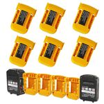 QUPERR 6 Pack Battery Holder Mounts, Battery Mount Hanger Battery Storage Rack Battery Dock Holder Compatible with Dewalt 18V Battery DCB184 DCB182 DCB181 Etc.