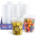 GUSTO [32 oz. - 24 Count] Deli Containers with Lids - Disposable Food Storage Containers With Airtight Lids, Ideal for Soups, Stews, and Meal Prep (Formerly Comfy Package)