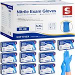 Schneider Nitrile Exam Gloves, Extended 12 Inches Cuff, Large, 4 mil, 1000-ct Box, Gloves Disposable Latex Free, Powder Free for Medical, Food Prep, Cleaning, Cooking, Blue