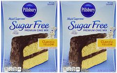 Pillsbury Moist Supreme Sugar Free Classic Yellow Premium Cake Mix (Pack of 2) by Pillsbury