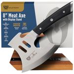 DALSTRONG Meat Chopper Axe - 8 inch - Heavy-Duty Butcher Cleaver Knife - The Punisher - Gladiator Series Elite R - Black G10 Handle - Stand and Sheath - NSF Certified