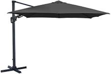 Charles Bentley Outdoor, Garden, Patio 3.5m 8 Strut Premium Quality Cantilever Outdoor Versatile Umbrella Parasol, Water Resistant, Sunshade, Free Standing, Adjustable, Canopy, Grey (350x262)