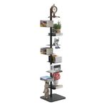 Nynelly Spine Bookshelf, 9 Tier Heavy-Duty Metal Bookshelf, Vertical Spine Book Tower, Floor Standing Bookcase Corner Shelf for Small Space, Living Room, Office, DIY Open Bookcase for Decor