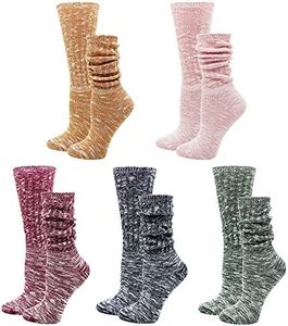 Bienvenu Slouch Boot Socks for Women (5 Paris), Funny Crew Cotton Slouchy Trouser Dress Socks