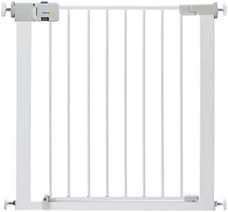 Safety 1st SecureTech Metal Gate, Pressure Fit Safety Gate, Baby Gate for Stairs and Doors, for Widths 73 to 80 cm, extendable up to 136 cm with Extensions Sold Separately, Metal White