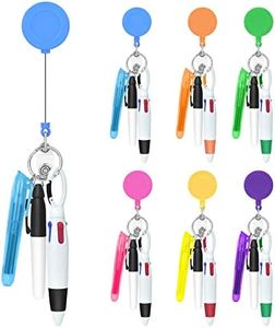 DLUGOPIS Nurse pen set include 6 pieces Tip Highlighter 6 pieces Permanent Marker Pen And 6 pieces Retractable Ball Pen Pack With 6 pieces Nurse Badge Clip Retractable ID Name Reels 24 Pieces