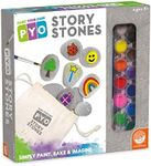 MindWare Paint Your Own Story Stones & Storytelling Game for Kids – DIY Kit Incldues 16 Stones, 12 Paints, 2 Brushes and Bag