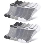 YANGTE Trainer Socks 6 Pairs Ankle Socks Mens Invisible Low Cut Non Slip Breathable No Show Socks Multipack Size 9-11