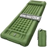 Kiaitre Camping Mat, 12CM Thicken Self Inflating Camping Mat with Built-in Pump & Pillow, Ultralight Camping Mattress Sleeping Mat, Waterproof Camping Bed for Backpacking, Hiking, Camping and Beach