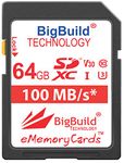 BigBuild Technology 64GB Ultra Fast U3 100MB/s Memory Card For Ricoh GR II, Ricoh GR III Camera, Class 10 SDXC