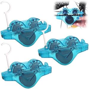 2psc Bike Chain Scrubber, INDIGO WHALES Bicycle Chain Cleaner Tool with 3D Rotating Brushes, Heavy Duty ABS Drivetrain Washer for Road, Mountain, & Hybrid Bikes, Cycling Maintenance Accessories (Blue)