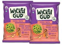 WickedGud 2X Fiber Fusilli Pasta | No Maida | Durum Wheat Semolina | Brown Rice | Red Lentils | Healthy Diet Pasta - 400gm x 2