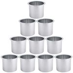 NovelBee 10 Pieces of Solid Aluminum Drop-in Drink Cup Holder for Boat,Table,Camper (Silver, 10pcs)