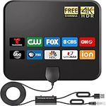 TV Antenna 2024 Upgraded Digital HD Indoor- Powerful Amplifier Support 4K 1080p All TV's TV Antenna 360° Signal Reception 550+ Mile Smart Range Antenna