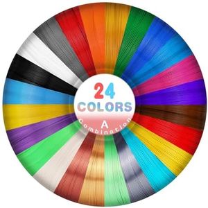 YOUSU 24 Colors 3D Pen PLA Filament Refill, Each Color 10 Feet,Total 240Feet 3D Pen/3D Printer Filament Pack 1.75mm, Compatible with MYNT3D / SCRIB3D Printing Pen