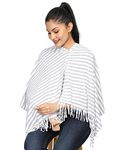 nene stripes Breastfeeding Multi Purpose Scarf The Jersey Cotton Nursing Shawl, Breathable Breastfeeding Cover-Grey- Large Size 165cmX55cm (GREY)